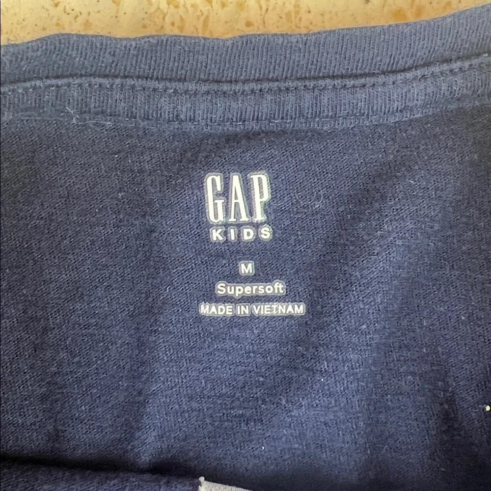 GAP KIDS PARIS Eiffel Tower - navy, silver polka dots, sequin shirt girls medium